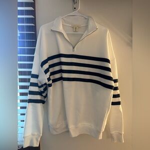Nautica Men's Zip Up Sweater in White and Black